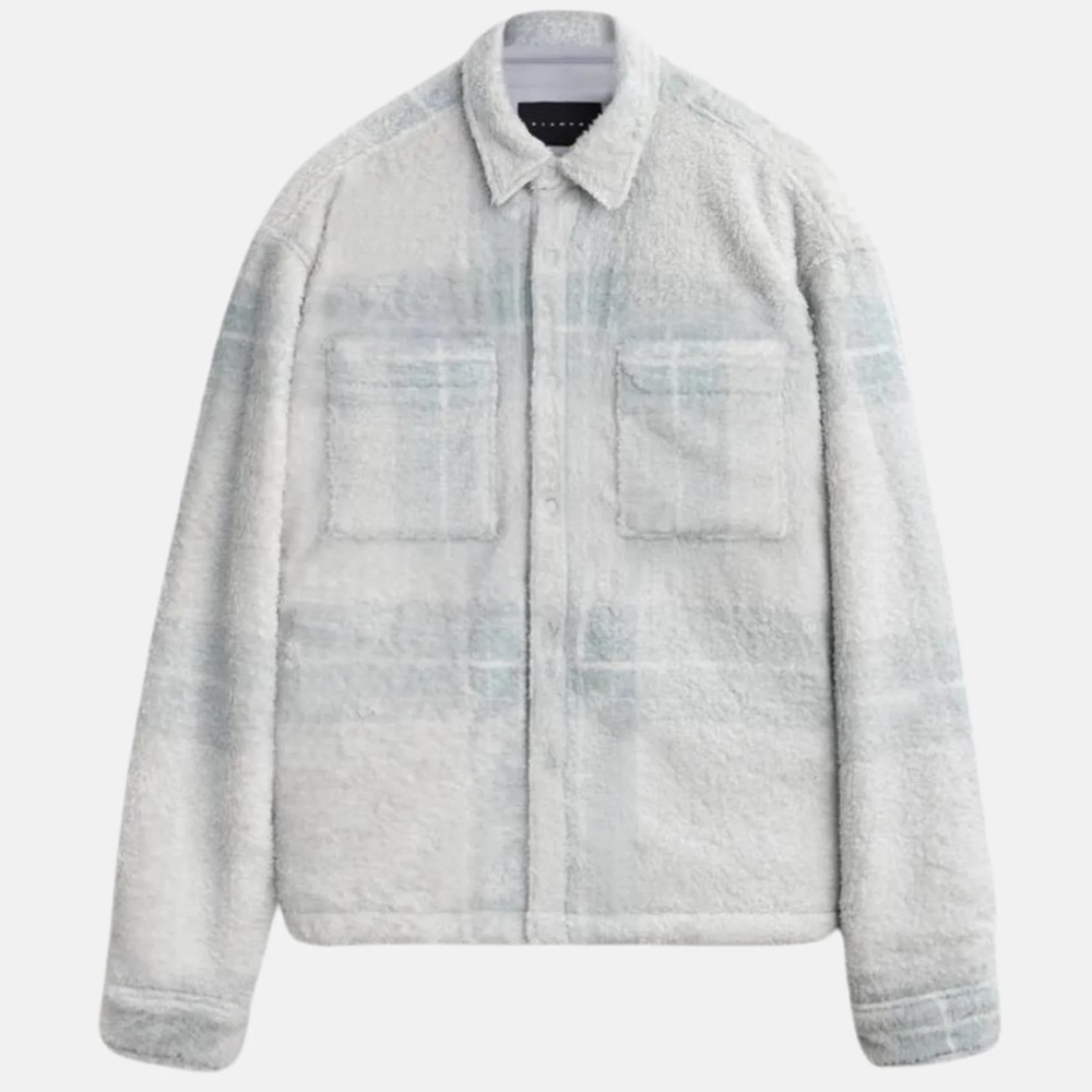 Stampd Light Plaid Cropped Sherpa Button-Down
